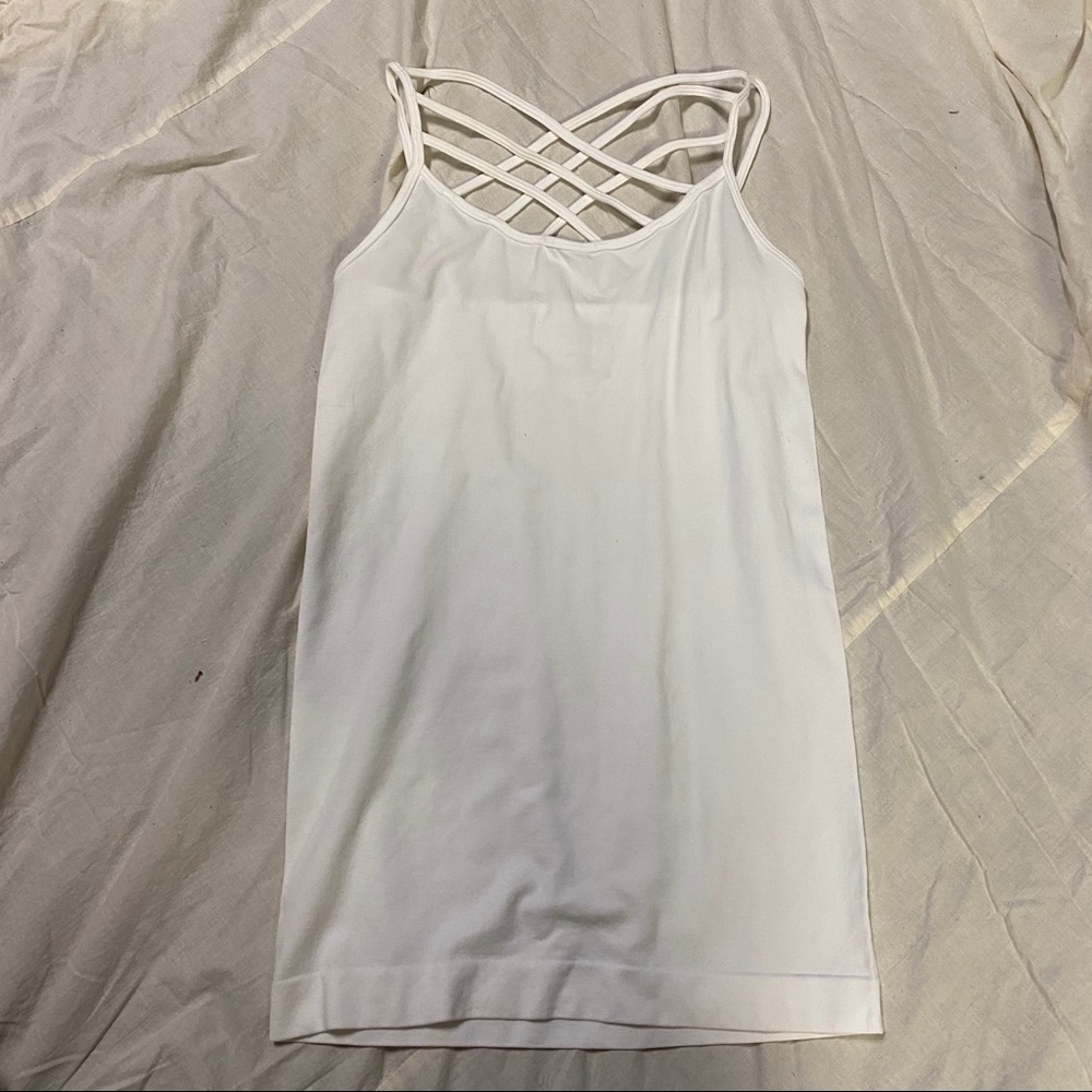 Zenana Outfitters White Strappy Tank- SZ L/XL